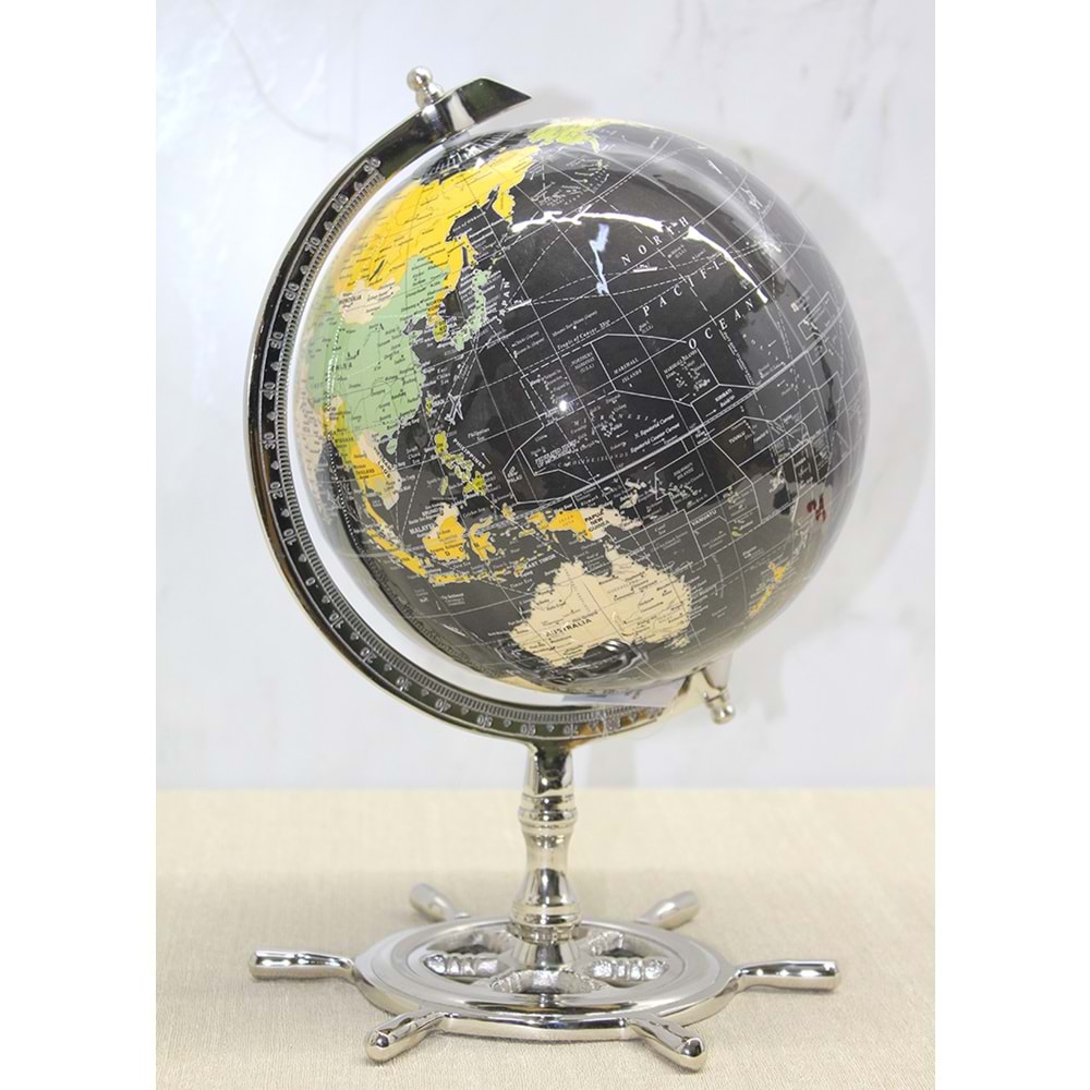 Altı Dümenli Dekoratif Dünya Küre 32 cm