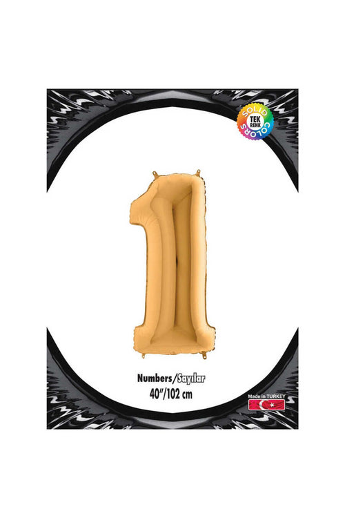 1 Rakam Altın Folyo Balon 40"