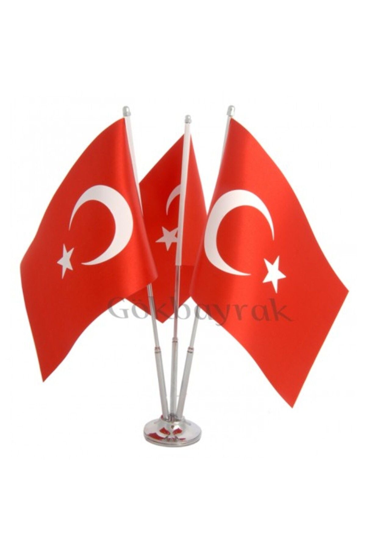 Üçlü (3 lü) Türk Masa Bayrağı