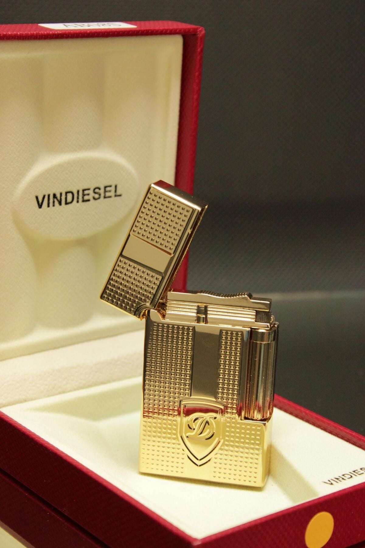 Gold Dupont Çelik Gold Brushed Dizayn Logolu Soft Hediyelik Çakmak