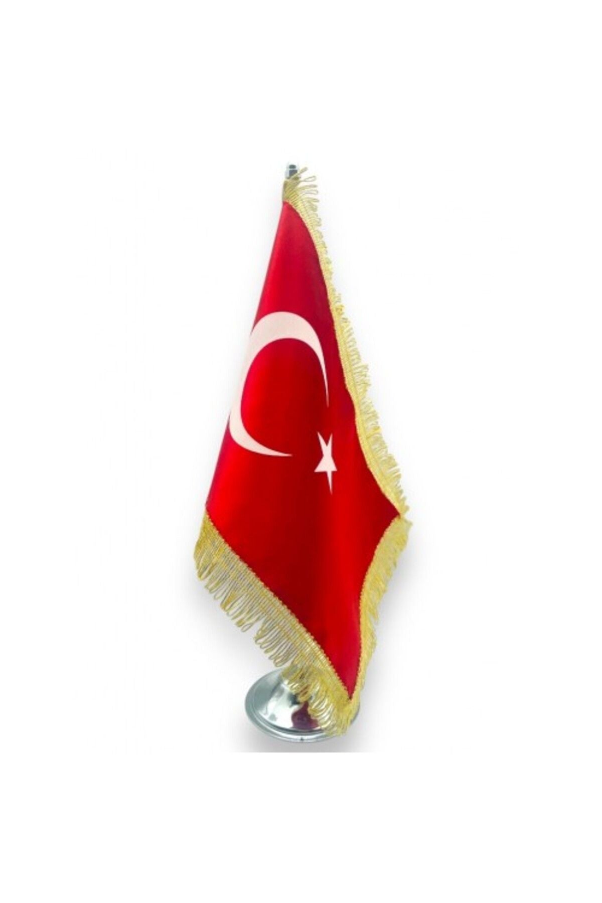 Tekli Türk Masa Bayrağı (simli)